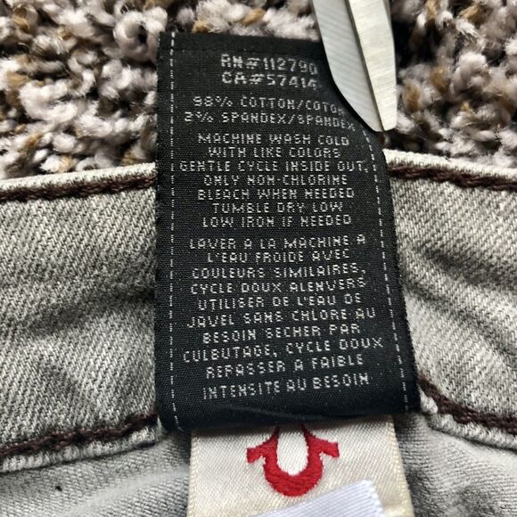 True Religion Jeans 26 Jude Sand Drifter Gray Leopard Print Skinny Low Rise - Picture 13 of 14